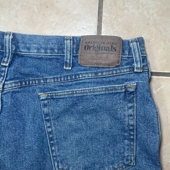 Wrangler Hero Originals Blue Denim Jorts Mens Size 38 Skater Y2K Grunge 606T3SD - Picture 8 of 8